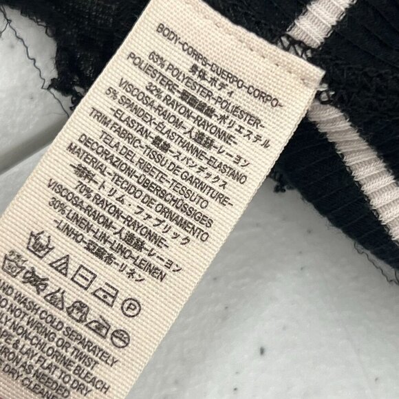 Free People S We The Free Stripe Peplum Top Ribbed Raw Hem 90s Grunge Knit - Picture 4 of 9